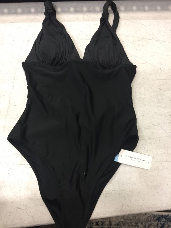 Photo 4 of 
Maisie Black Rib One Piece Swimsuit Sized Small