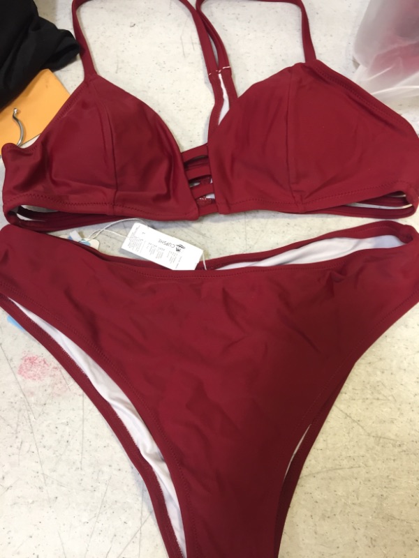 Photo 3 of Wine Red Strappy Bikini Size Large