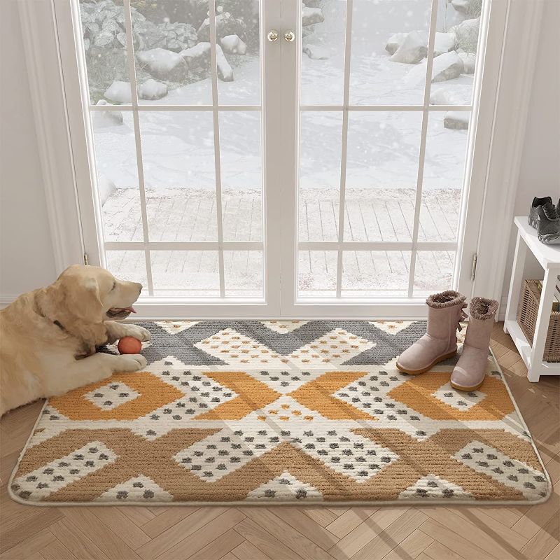 Photo 1 of Color G Indoor Door mat, Front Door Mat 32"x40" Waterproof, Non Slip Washable Quickly Absorb Moisture and Resist Dirt Rugs for Entrance