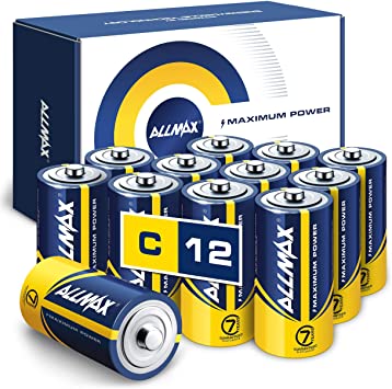 Photo 1 of Allmax C Maximum Power Alkaline Batteries (12 Count) - Ultra Long-Lasting C Cell