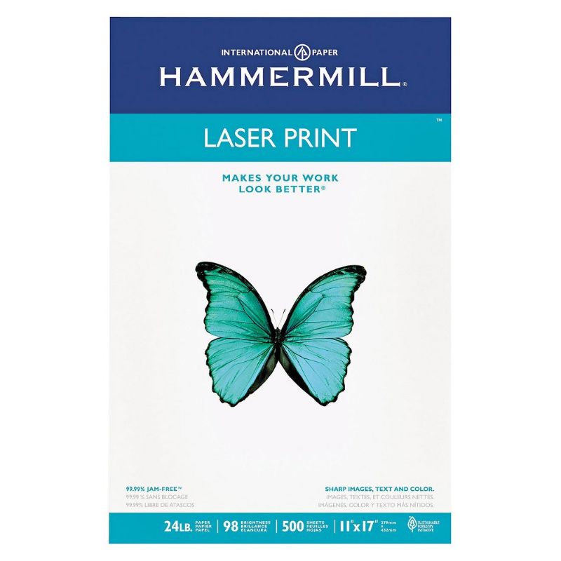 Photo 1 of Hammermill Laser Print Office Paper, 98 Brightness, 24 lb - White