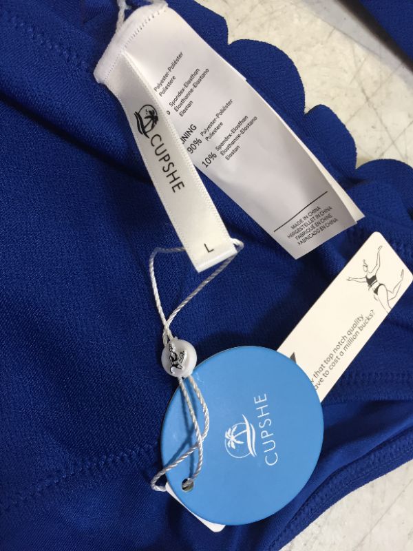 Photo 1 of Blue Scalloped Mid Waisted Bikini LARGE