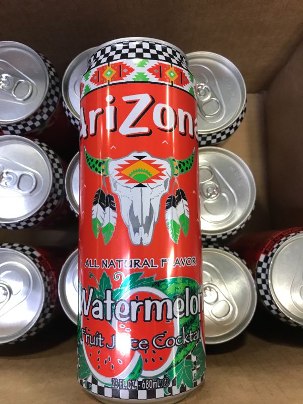 Photo 2 of Arizona Watermelon Drink Big Can, 23 Fl Oz x Pack of 12--only 11 count 
