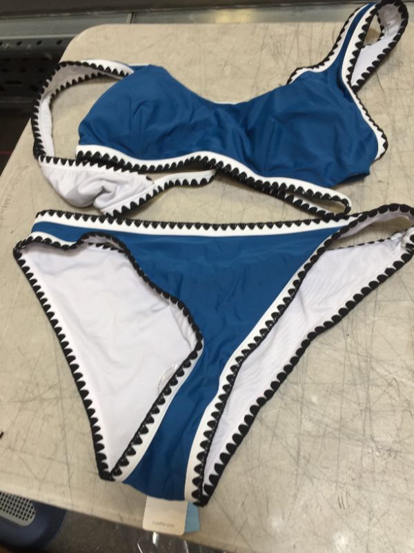 Photo 2 of Sporty Blue And Black Crochet Bikini XL