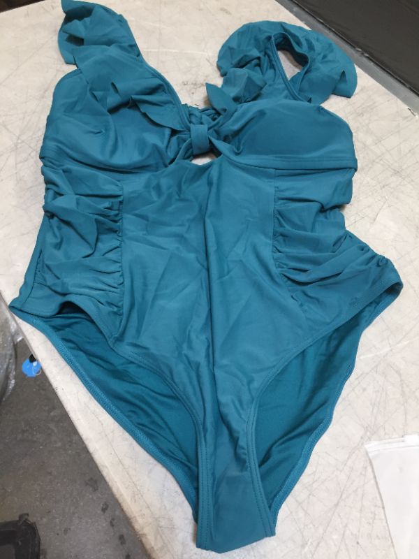 Photo 2 of Ashley Ruffle Trim Plus Size One Piece Swimsuit 1X