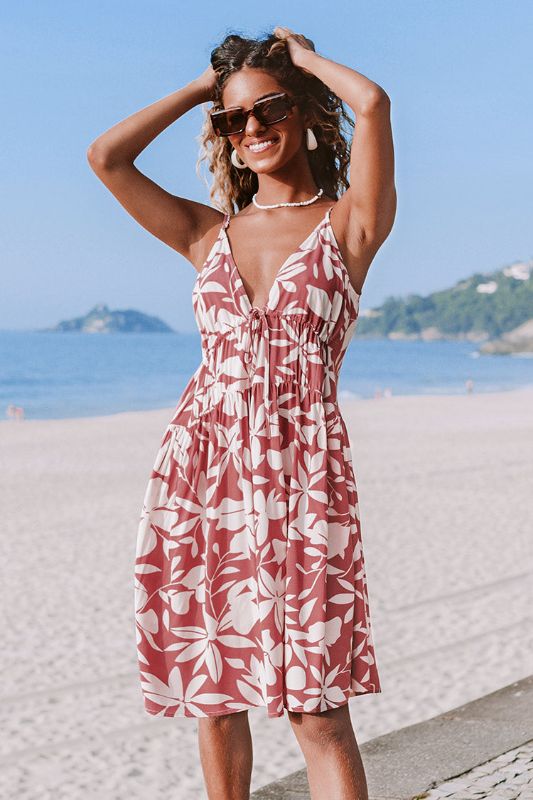 Photo 1 of Allyson Thin Strap Floral A-Shape Dress XS
