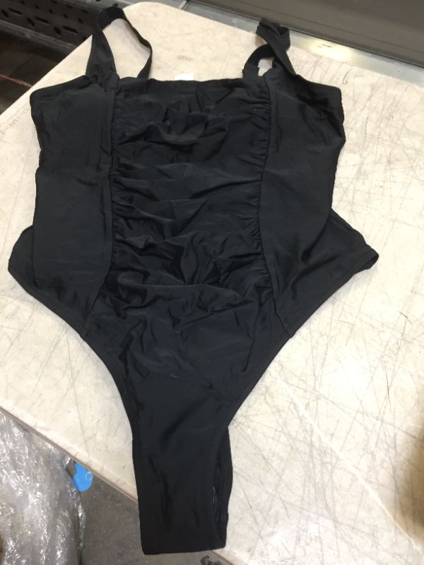 Photo 2 of Collins Black Ruched Plus Size One Piece Swimsuit 1X