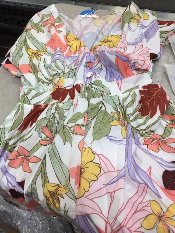 Photo 2 of Breanne Floral V-Neck Zipper Mid Dress MEDIUM