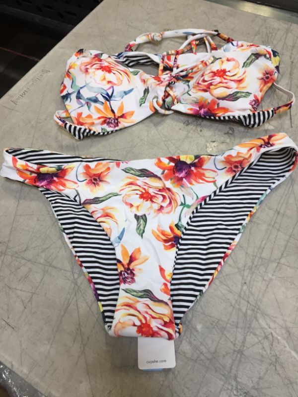 Photo 2 of Floral And Striped Reversible Bikini MEDIUM