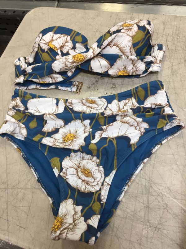 Photo 2 of Camila Floral Bandeau High Waisted Bikini LARGE