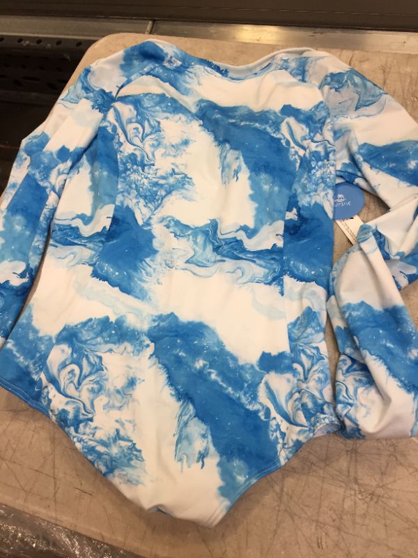 Photo 2 of Kaila Abstract Print Long Sleeve One Piece Swimsuit MEDIUM