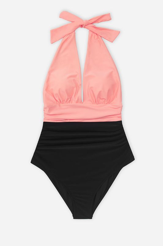 Photo 1 of Christine Ruched Halter One Piece Swimsuit Size: Medium