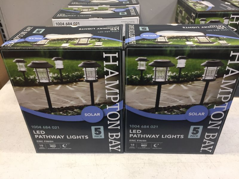 Photo 2 of Hampton Bay Solar Gray LED 10 Lumen Path Light (5-PCS) 2 PACK 10 IN TOTAL