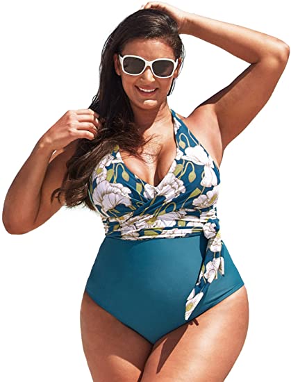 Photo 1 of Ember Floral Wrap Plus Size One Piece Swimsuit----Size  1X