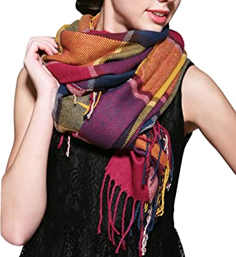 Photo 1 of Wander Agio Women's Fashion Long Shawl Big Grid Winter Warm Lattice Large Scarf 
