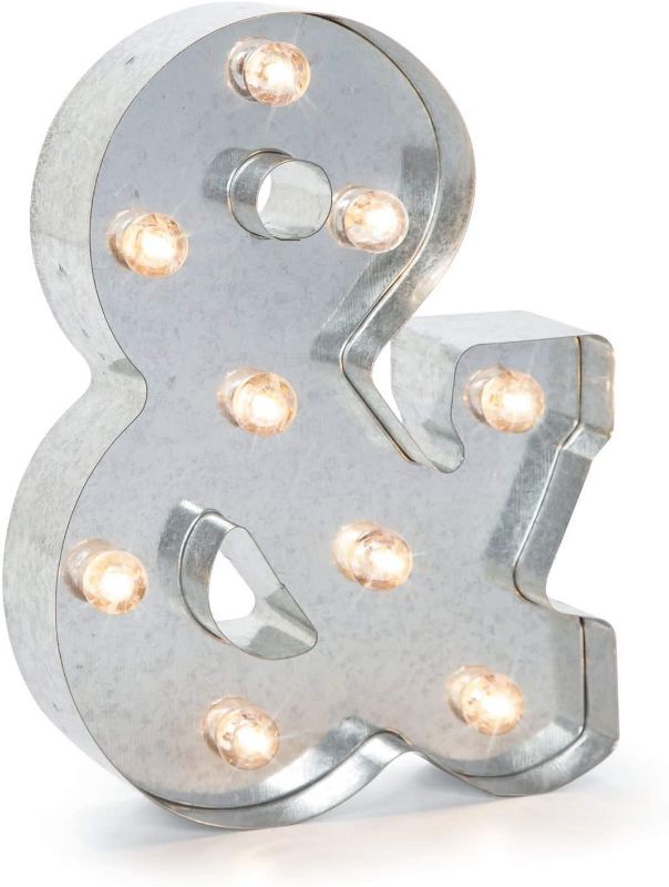 Photo 1 of Darice Silver Metal Marquee Letter – & - 9.87” Tall, Galvanized Silver Finish
