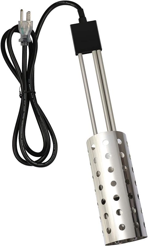 Photo 1 of 1500W Immersion Heater, Gesail Bucket Water Heater with 304 Stainless-steel Guard, Submersible Bucket Heater with Thermostat and Auto Shutoff, Perfect for Home Travel and Winter Job
