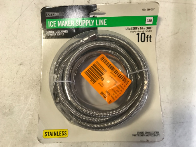 Photo 2 of 1/4 in. COMP x 1/4 in. COMP x 120 in. Stainless Steel Ice Maker Connector
