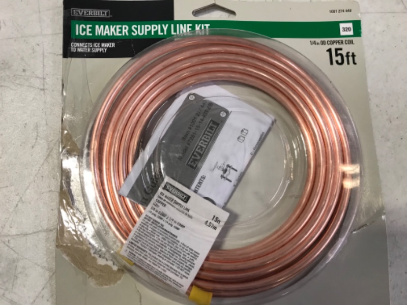 Photo 2 of 1/4 in. COMP x 1/4 in. COMP x 15 ft. Copper Ice Maker Installation Kit

