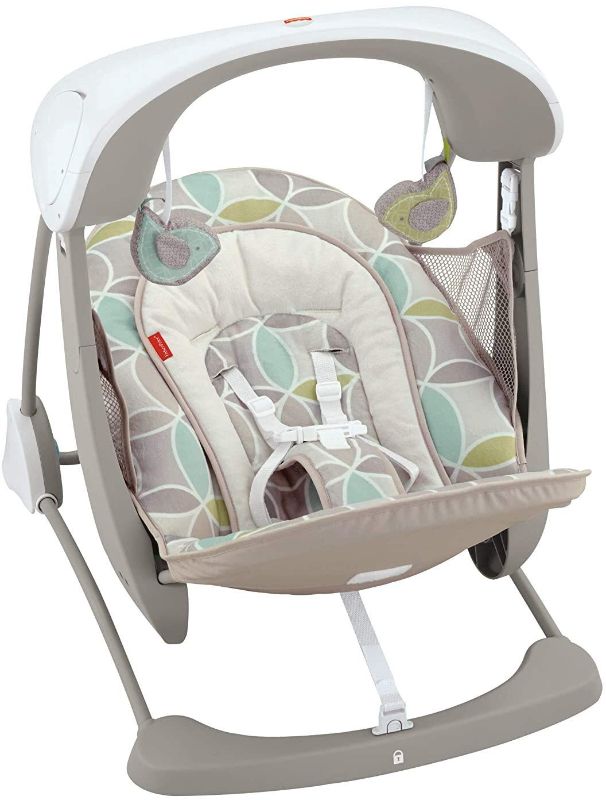 Photo 1 of Fisher Price Deluxe Take Along 2 in 1 Soothing Baby Swing & Seat, Pink