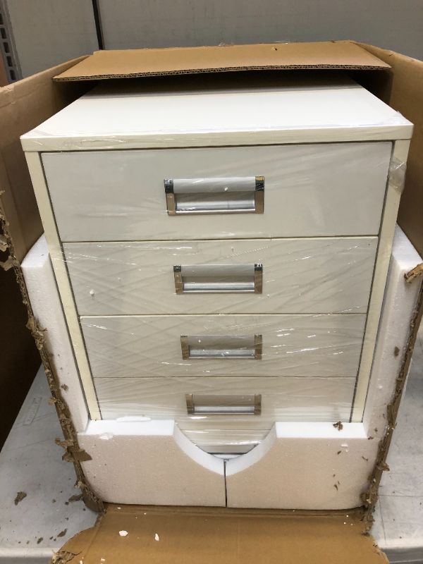 Photo 2 of 5 Drawer Mobile Cabinet Fully Assembled Except Casters Built-in Handle (White)
