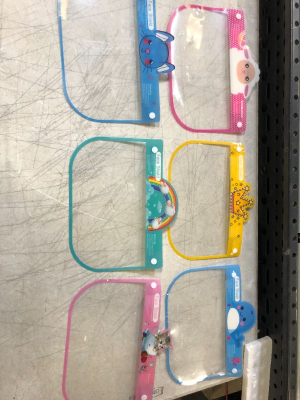 Photo 2 of 6 Qty KIDS Face Shield Face Cover with 6 Different from Each other Character Clear Visor Elastic Band & Confort Sponge x 6 qty
