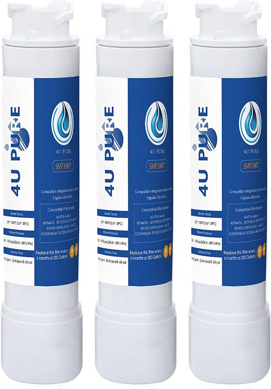 Photo 1 of 4U PURE Replacement for EPTWFU01, Pure Source Ultra II, Pure Source Ultra 2, EWF02, 012505454226, 4562222 Refrigerator Water Filter, Pack of 3
