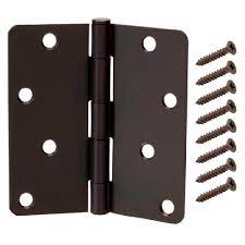 Photo 1 of 4 in. Oil-Rubbed Bronze 1/4 in. Radius Door Hinge 10 pack 
