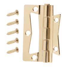 Photo 1 of 2-1/2 in. Bright Brass Non-Mortise Hinges 2pcs 10 pack 
