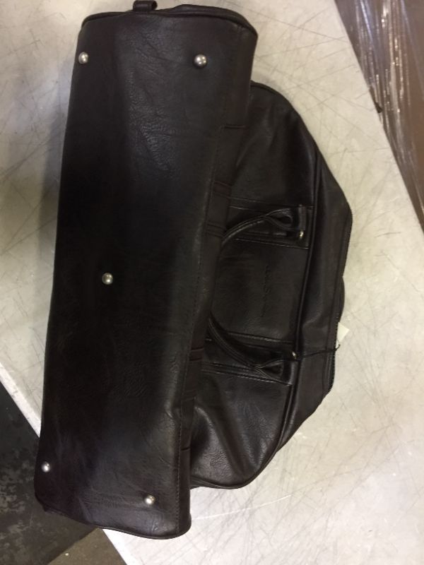 Photo 3 of Ben Sherman 20" Travel Duffel Vegan Leather Weekender Carry-On Duffle Luggage/Gym Bag for Men & Women, Brown

