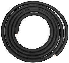 Photo 1 of 1/4" Insulated Copper Coil Line - Seamless Pipe Tube for HVAC, Refrigerant - 1/2" Black Insulation - 50' Long
