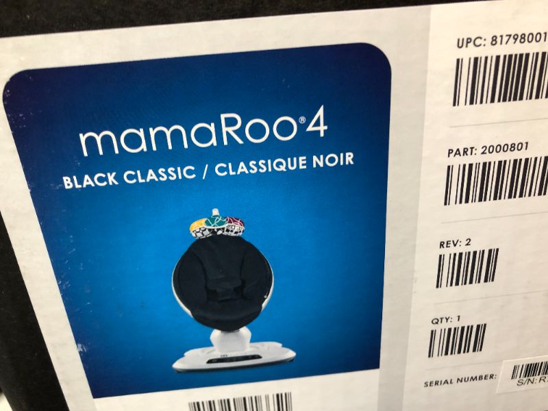 Photo 3 of 4moms mamaRoo 4.0 Baby Swing, Classic Black