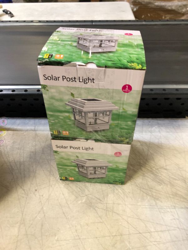 Photo 1 of 2 Pack White Outdoor Garden 4 x 4 Solar SMD LED Post Deck Cap Square Fence Light Landscape Lamp Lawn PVC Vinyl---THE CLIP ON THE BOTTOM OF ONE OF THE LIGHTS IS BROKEN---