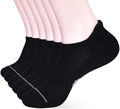 Photo 1 of Corlap Ankle Athletic Running Socks With Cushioned 6 Pack Low Cut Tab Sports Socks for Men and Women-ONE SIZE FITS MOST-
