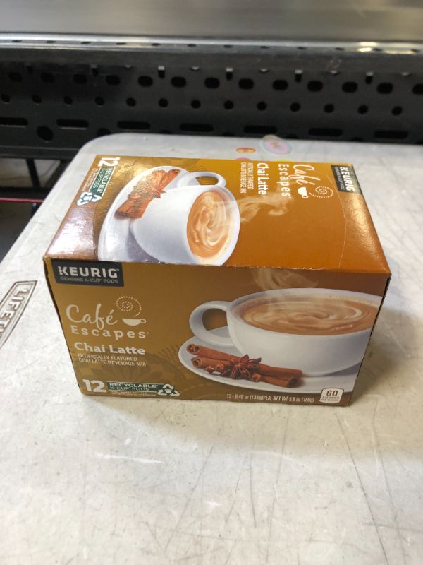 Photo 1 of 12 Ct Café Escapes Chai Latté K-Cup® Pods. - Kosher Single Serve Pods---BEST BY DATE WAS FEB 28 2022---
