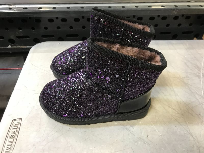 Photo 3 of Hawkwell Baby Girls Cotton Lining Glitter Warm Winter Snow Boots (Toddler/Little Kids) size 10.5 little kid 
