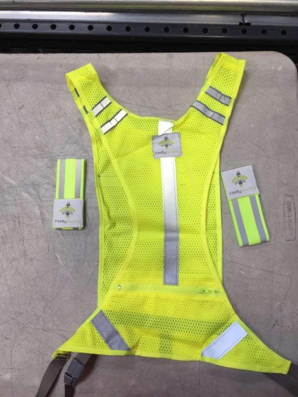 Photo 2 of Firefly Buddy Brightest Reflective Vest for Running, Walking, Cycling, Perfect for Outdoor Sports Lovers, Extra Coverage with a Free Set of High Visibility Bands --- pack of 3