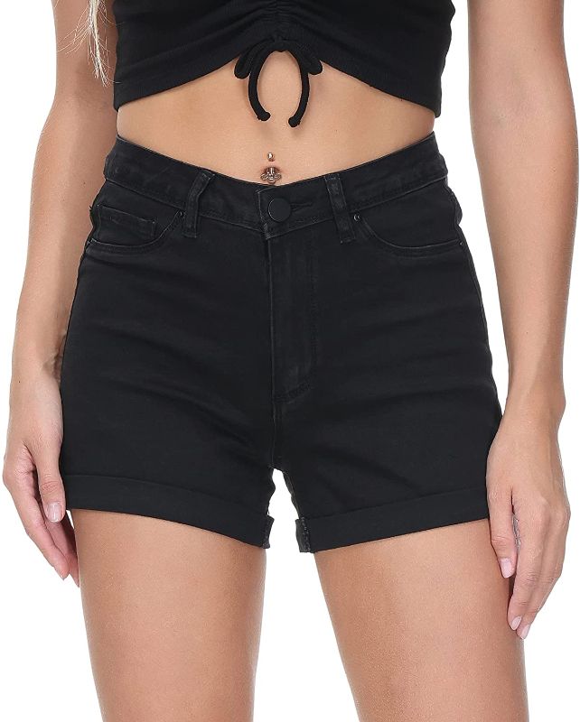 Photo 1 of NiceQ High Waist Jean Shorts for Women Casual Stretch Skinny Folded Hem Denim Shorts SMALL
