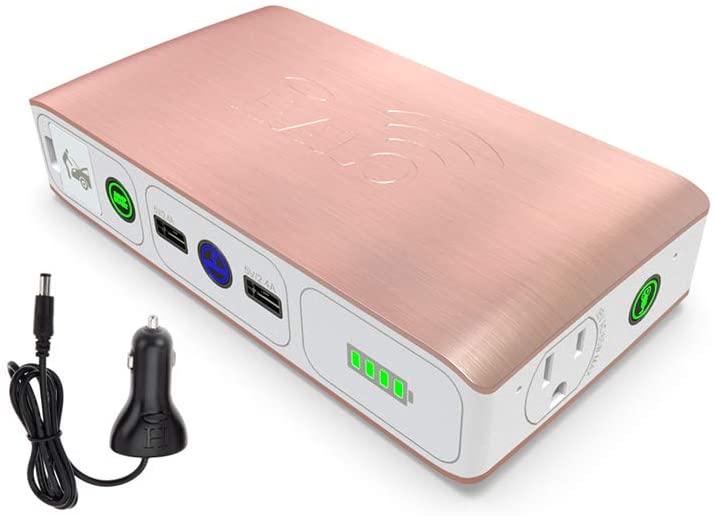 Photo 1 of HALO Bolt Wireless Laptop Power Bank - 44400 mWh Portable Phone Laptop Charger Car Jump Starter with AC Outlet and Car Charger, Rose Gold (114494) PINK
