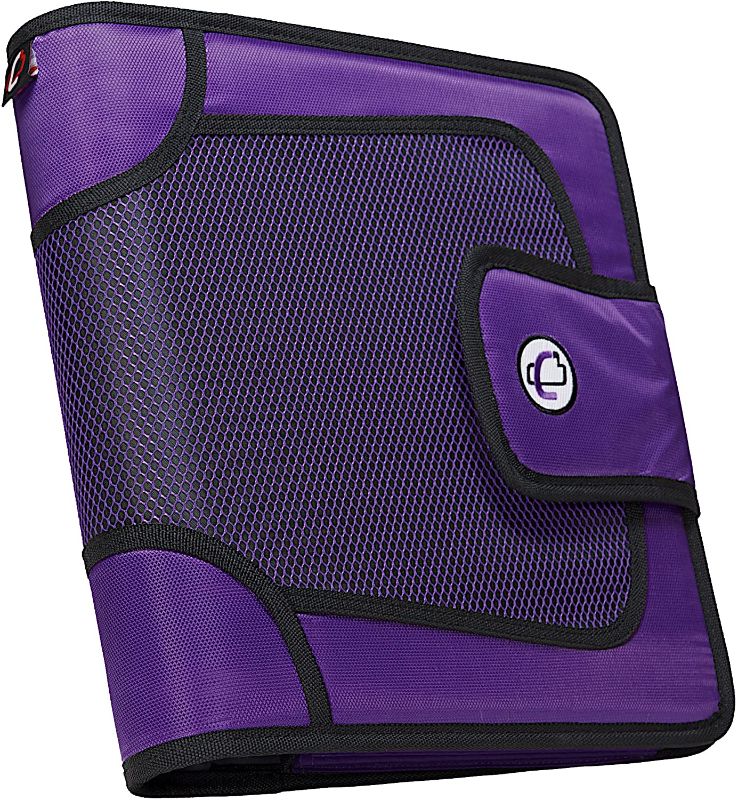 Photo 1 of Case-it Open Tab Velcro Closure 2-Inch Binder with 5-Color Tabbed Expanding File, ?Purple-18