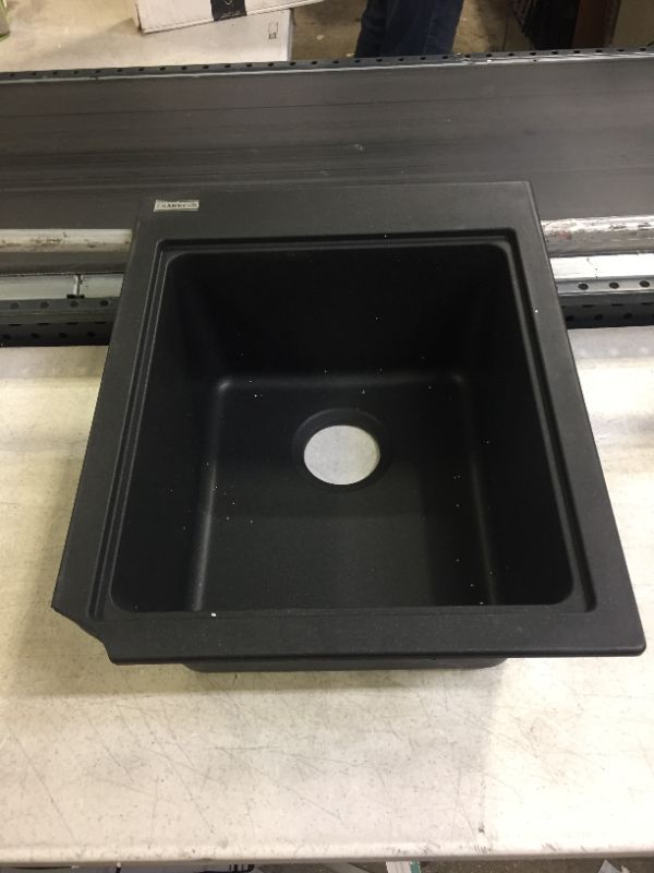 Photo 1 of Black Granite Sink HEAVY CORNER DAMAGE SELLING FOR PARTS