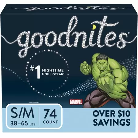 Photo 1 of Goodnites Boys' Bedwetting Underwear, S/M, 74 Ct	