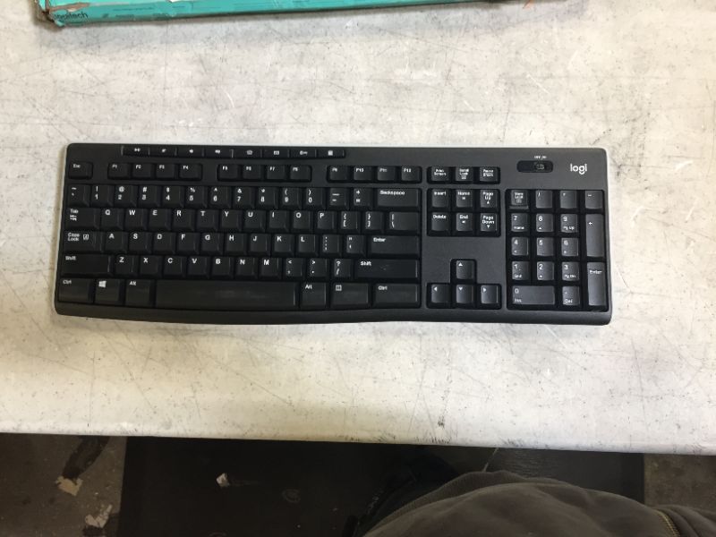 Photo 1 of Logitech K270 Wireless Keyboard for Windows, 2.4 GHz Wireless, Full-Size, Number Pad, 8 Multimedia Keys, 2-Year Battery Life, Compatible with PC, Laptop
