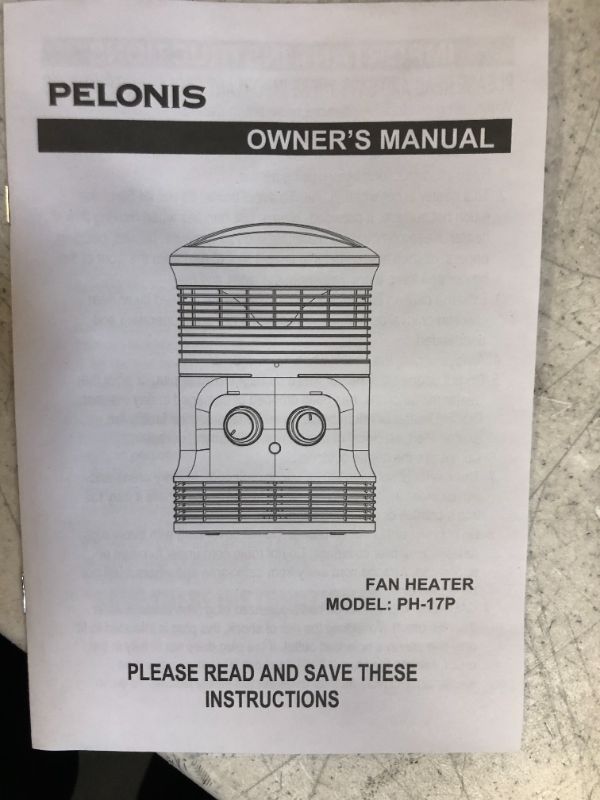 Photo 1 of PELONIS PH-17P 1500W Fast Heating, Programmable Thermostat, Easy Control, Widespread Oscillation, Over Heating Tip-Over Switch Protection, 360-Degree Surround Fan Forced Heater