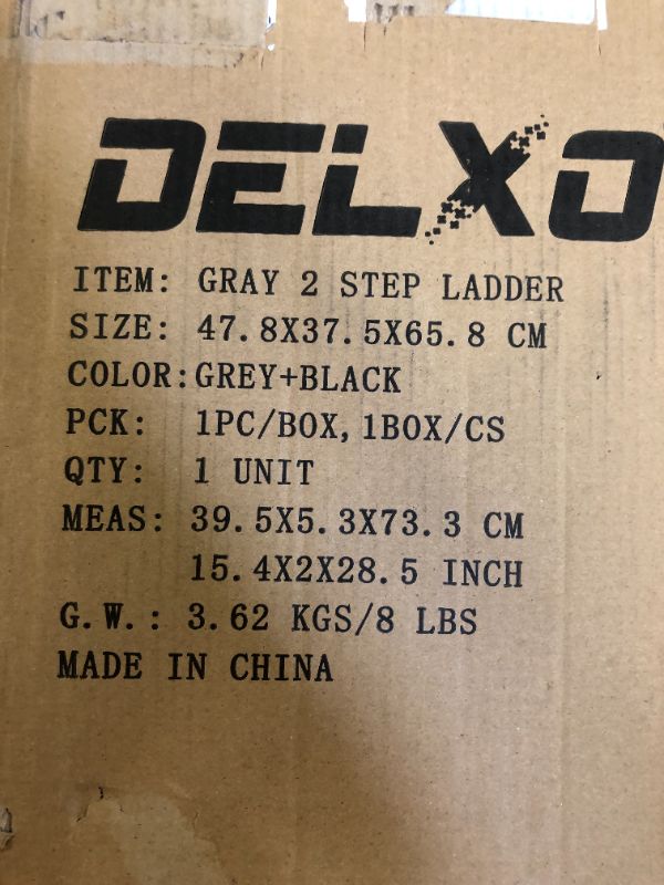 Photo 2 of Delxo Folding Step Stool- 2 Step Ladder with Anti-Slip Pedal, Hold Up to 330LBS Lightweight and Multi-Use for Household and Kitchen Small 2 Step Stool Steel Grey
