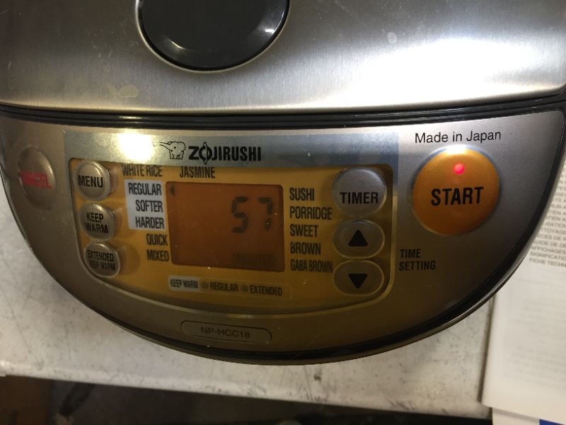 Photo 3 of Zojirushi NP-HCC18XH Induction Heating System Rice Cooker and Warmer, 1.8 L, Stainless Dark Gray
