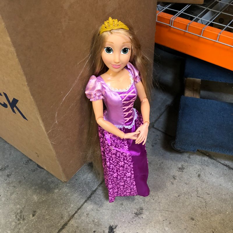 Photo 2 of Disney Princess Rapunzel 32" Playdate, My Size Articulated Doll, Comes with Brush to Comb Her Long Golden Locks, Movie Inspired Purple Dress, Removable Shoes & A Tiara
