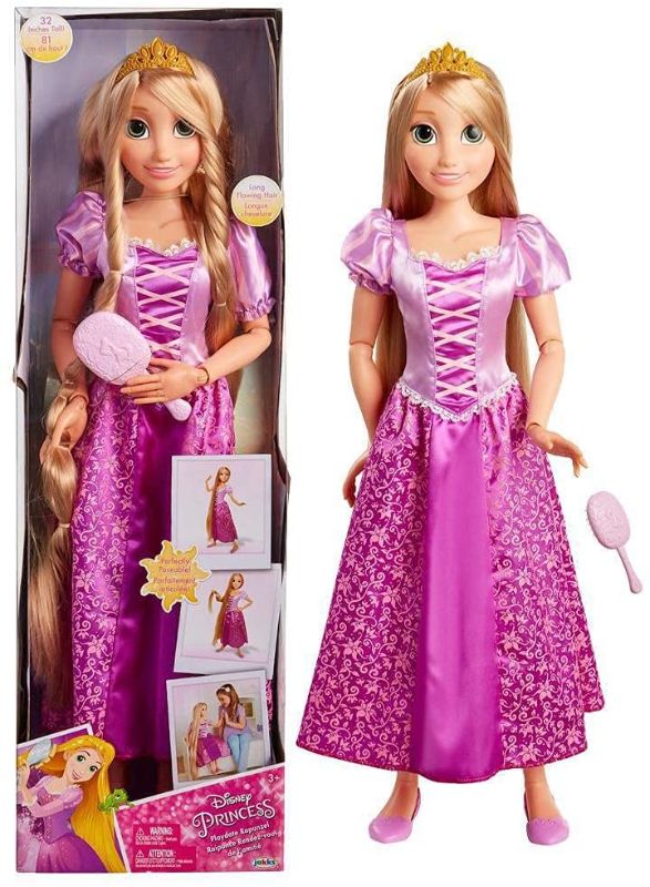 Photo 1 of Disney Princess Rapunzel 32" Playdate, My Size Articulated Doll, Comes with Brush to Comb Her Long Golden Locks, Movie Inspired Purple Dress, Removable Shoes & A Tiara
