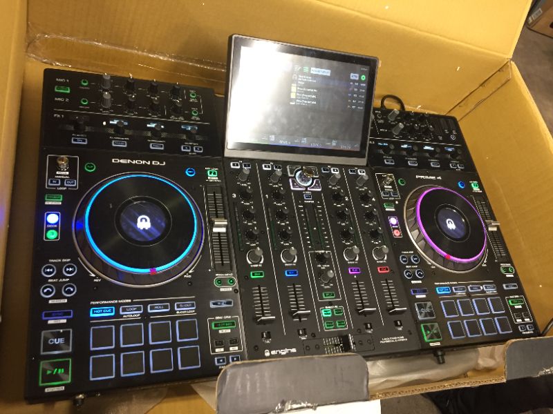 Photo 3 of Denon DJ PRIME 4 | 4 Deck Standalone Smart DJ Console / Serato DJ Controller with Built In 4 Channel Digital Mixer and 10-Inch Touchscreen
