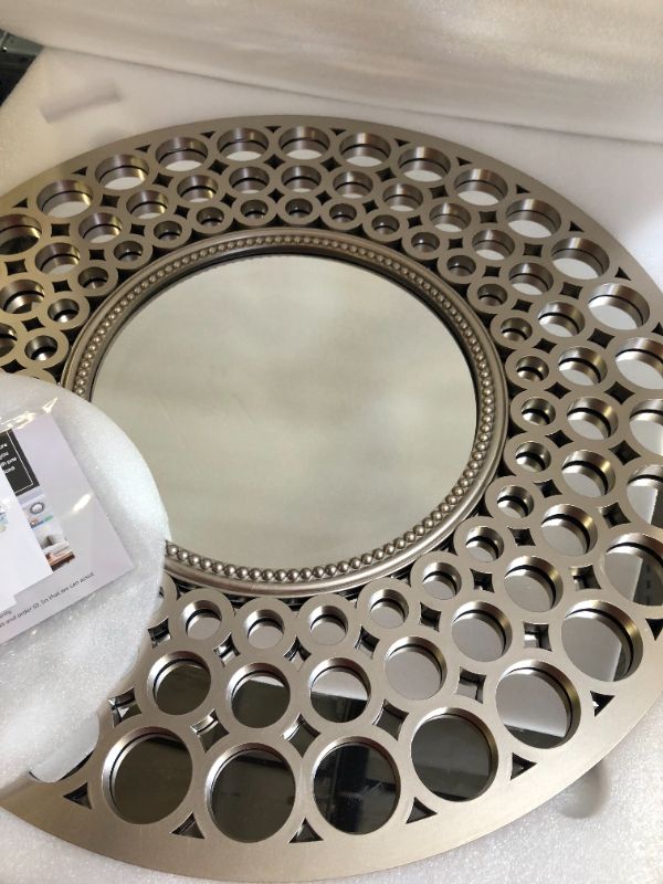 Photo 1 of ATOBART Modern Multi Circle Wall Art Mounted Decorative Mirror for Bedroom, Vanity, Bathroom, Living Room, Kitchen, Office,Entryway 24 x 24 inch Hanging Round Mirrors
